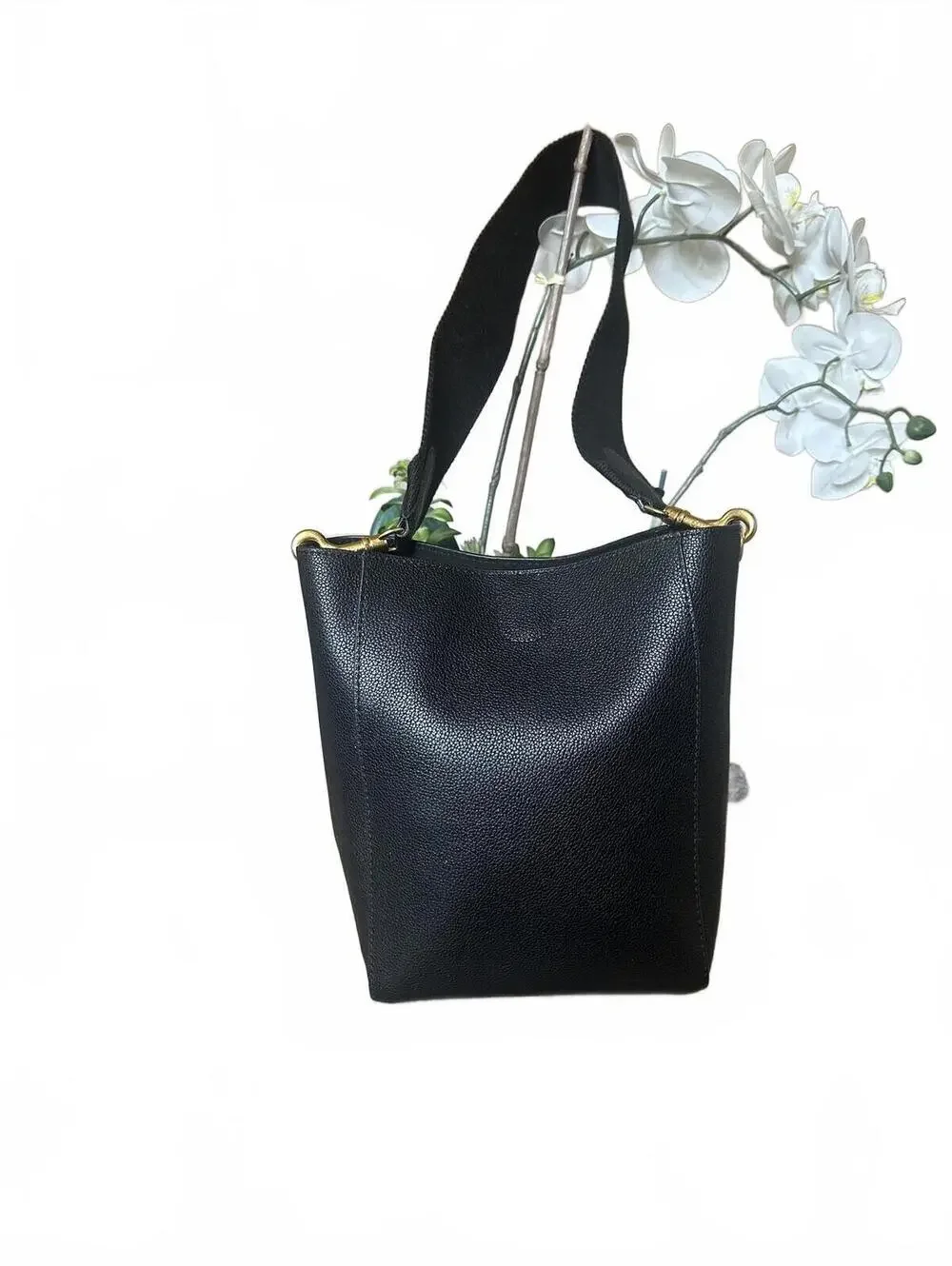 Celine Sangle Small Black Grained Calfskin Bucket Bag - Picture 3 of 9